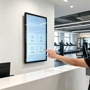 จอภาพหน้าจอสัมผัสแบบ Capacitive สำหรับงานอุตสาหกรรม <span class=keywords><strong>VESA</strong></span> IP65แบบติดผนังอินพุต VGA USB แบบเสียบช่องสัมผัสแผงช้อปปิ้งมอลล์ลิฟท์ - Product Image 2