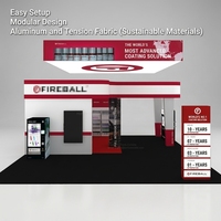 Stand Modular para Exposiciones, Exhibición Portátil para Ferias Comerciales, Stand de Aluminio con Caja de Luz LED, Resistente al Fuego, Fácil de Montar