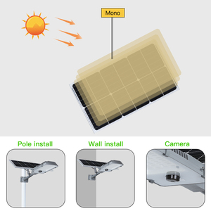 Vuelta de alta calidad a prueba de agua de alta lumen bridgelux ip65 luz solar led de <span class=keywords><strong>calle</strong></span> con cámara - Product Image 3