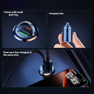 ที่ชาร์จในรถยนต์รุ่นใหม่ ชาร์จเร็วสุด ที่จุดบุหรี่แบบซ่อนขนาดเล็ก ปลั๊กแปลงแบบหนึ่งต่อสอง ชาร์จเร็ว PD - Product Image 3