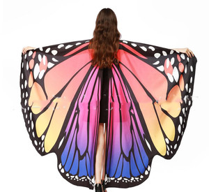 Rainbow Women Butterfly Wings Shawl Fairy <strong>Ladies</strong> Dance Costume Accessories Adult Christmas Halloween Cosplay Butterfly <strong>Cape</strong> - Product Image 3