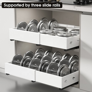 Organizador de Gabinete Extraíble Moderno, Cajón Deslizante Debajo del Fregadero, Estante de Almacenamiento de Metal Resistente para Cocina, Despensa, Gabinete Profesional - Product Image 2