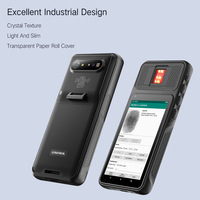 Uniwa F501 PDA Portátil de 5 Pulgadas, Teléfono Inteligente Resistente con Escáner 2D, Terminal de Escaneo con Lector Biométrico de Huellas Dactilares