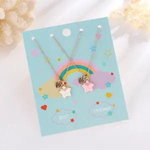 Wholesale Fashion Alloy Jewelry Set For Little Girls Cute Star Necklace And Earrings