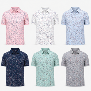 Polo de Golf Rosa Floral Premium Personalizado para Hombre, Ropa Corporativa de Marca Privada con Tecnología de Absorción de Humedad, OEM - Product Image 2