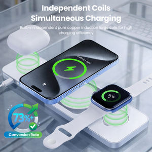 Chargeur sans fil magnétique personnalisé pas cher 15W, charge rapide, pliable, 3 en 1, <span class=keywords><strong>pour</strong></span> téléphone, montre, écouteurs - Product Image 5