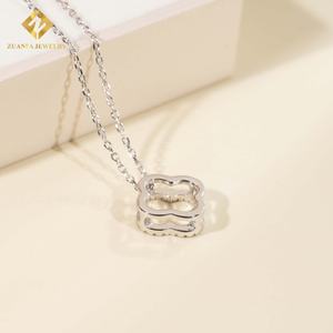 Collier en argent sterling 925 avec pendentif trèfle, vente chaude, moissanite, testeur de diamant, collier trèfle, bijoux pour femmes - Product Image 3