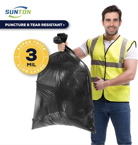 Biodegradable Rubbish <b>Large</b> Compostable Black Heavy Duty 40 55 60 95 Gallon Big Size Thick Plastic Trash Garbage Bag - Product Image 4