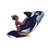 Bestseller transfrontalier : Tapis flottant gonflable en PVC en forme de requin réaliste, pour l'été et les jeux aquatiques