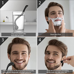 Kit para el Crecimiento de la Barba con Aceite, Bálsamo, Rodillo, Peine y Tijeras para Hombres, Set de Cuidado de la Barba Orgánico Sin Perfume con Efecto Engrosador - Product Image 4