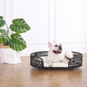 Groothandel <span class=keywords><strong>Wicker</strong></span> Huisdierenbed voor Katten & Honden, Rieten Huisdierenbank met Kussen, Rustgevende Binnenhuisdierenlounge, OEM ODM - Product Image 3