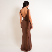 Robe de soirée élégante pour femme, sexy, ajustée, dos nu, avec rubans, vente en gros, robe décontractée, tricot, fabricant de vêtements personnalisés pour filles