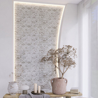 Mosaïque en marbre blanc de Carrare poli 250x250mm 7mm d'épaisseur, design moderne de luxe pour mur de pièce, sol, motif parquet
