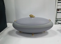 Ensemble de 3 casseroles isothermes 4L, 5L, 6L, design galet nordique, avec bouton doré, pour la conservation des aliments et l'organisation domestique