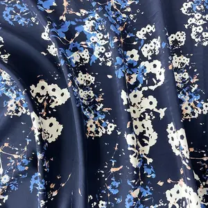 Pure mulberry silk plain crepe satin customized printed fabric 19mm thickness 135cm width for fashion dress,blouse,night robe