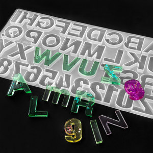 Moldes <span class=keywords><strong>de</strong></span> Silicona con 26 Letras del Alfabeto, para Hacer Colgantes Creativos con <span class=keywords><strong>Números</strong></span>, Resina Epoxi, Llaveros - Product Image 3