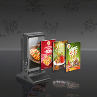 Arrivées Écran publicitaire LCD portable Télécommande WIFI Double écran Media Top pour restaurants Publicité intérieure intérieure