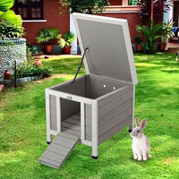 Cage à lapin en bois écologique moderne de haute qualité, abri pour animaux de compagnie, abri pour chat avec motif animal pour petits animaux, résistant aux intempéries