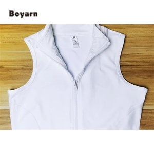 เสื้อกั๊กกันเหงื่อแบบมีซิปรูดสำหรับผู้หญิงเสื้อกล้ามเล่นกีฬาแขนกุดแบบยืนผูกเชือกเสื้อกล้ามฟิตเนสแห้งเร็วเสื้อเล่นโยคะ - Product Image 2