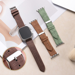 Bracelet de montre en cuir microfibre, bracelet de remplacement, 38 mm, 40 mm, 41 mm, 42 mm, 44 mm, 45 mm, pour montre intelligente, bracelet texturé doux - Product Image 1