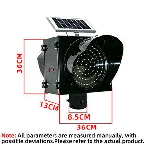 Feux solaires à double face à grande visibilité, clignotants jaunes, à détection jour/nuit, protection IP65, pour avertissement de passage scolaire et de piétons - Product Image 1