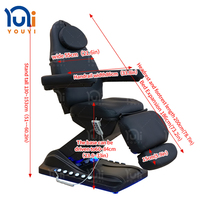 Table de massage électrique réglable moderne en cuir PU pour salon de beauté et spa, avec 3/4 moteurs, pour soins du visage et extensions de cils