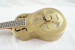 China Aiersi F Hole 24 Inch Concert Metal Body Resonator Ukelele Hawaii Guitar Custom logo Wholesale <b>String</b> <b>Instrument</b> - Product Image 5