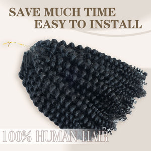 Fh 14-30Inch Kinky Xoăn Lông Crochet Tóc Con Người Mở Rộng 100G Bện Tóc Con Người Bó Không Có Sợi Ngang Nhà Máy Bán - Product Image 4