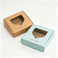 Boîte en papier kraft avec fenêtre, pliable, recyclable, boîte d'expédition en carton ondulé pour vêtements, sous-vêtements, chaussettes