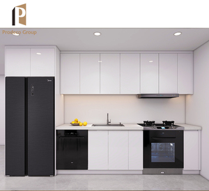 Gabinete de <span class=keywords><strong>Cocina</strong></span> <span class=keywords><strong>Modular</strong></span> de Melamina <span class=keywords><strong>Blanca</strong></span> Estilo Shaker, Encimera Ecológica de Mármol/Laminado/Resina, Fregadero y Grifo, <span class=keywords><strong>Cocina</strong></span> Pequeña Moderna - Product Image 3