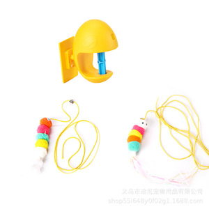 Electric Telescopic <b>Cat</b> Toy Automatic Reel With Colorful Ball And Feather For Interactive Play Yiwu Origin Blue Yellow - Product Image 5