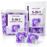 10g 5 compartiments Capsules de lessive écologiques pour un nettoyage en profondeur, toutes liquides, emballage personnalisé, OEM, marque privée, pour usage domestique