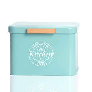 Conteneur de dosettes pour lave-vaisselle avec couvercle Porte-dosettes en métal pour lave-vaisselle Organisateur d'armoires de cuisine Rangement de tablettes de détergent pour lave-vaisselle - Product Image 5