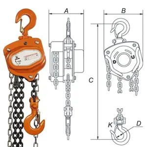 Customization durable laboursaving overload protection manual hoist 20 ton hand chain block for construction