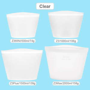 Impresión de logotipo cocina viaje esencial 2L bolsa de almacenamiento de gran capacidad plegable portátil de silicona bolsa de almacenamiento de alimentos - Product Image 4