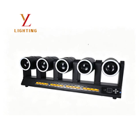 Projecteur de scène mobile à faisceau double 5 yeux, bande LED RGBW dorée DMX512 pour discothèque
