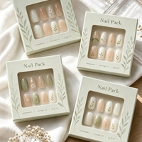 Boîte d'emballage personnalisée rose en papier anti-poussière pour faux ongles, vide et à fentes, pour cosmétiques et ongles artificiels