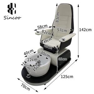 Sillón de Pedicura de Lujo Europeo Blanco de Cuero PU con Vidrio y Plástico, para Masaje de Uñas y Spa, con Hidromasaje, Color Personalizable de Fábrica - Product Image 5