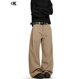 Pantalones Casuales Estilo Americano 11KN Color Caqui, Unisex, Mezcla de Poliéster Sorona, Transpirables, Simples, Retro, Ajustados, Versátiles y Holgados - Product Image 4