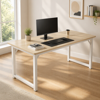 Escritorio de Computadora Resistente con Superficie de Madera de 25 mm de Grosor, Estructura de Acero de 50x50 mm, Mesa para Juegos, Oficina en Casa o Estudio, Fácil de Ensamblar, Multiusos