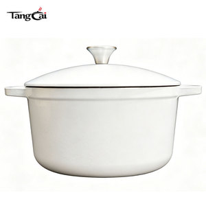 <span class=keywords><strong>Cocotte</strong></span> en fonte émaillée 5QT 6QT 7QT <span class=keywords><strong>à</strong></span> double poignée, antiadhésive, compatible tous feux, <span class=keywords><strong>pour</strong></span> cuisson, rôtissage et mijotage - Product Image 2