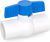 Vanne à boisseau sphérique de contrôle du débit d'eau en PVC robuste de 2 pouces pour systèmes industriels et d'irrigation
