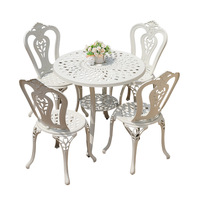 Tables et chaises d'extérieur en aluminium moulé, design moderne et minimaliste pour balcons, jardins, villas, rues urbaines, hôtels, maisons d'hôtes
