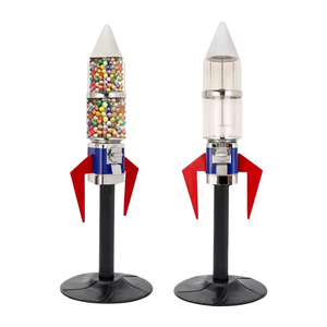 Shuangkuai SK <b>Amusement</b> Park Coin-Operated Gumball Rocket Vending Capsule Elastic Ball <b>Machine</b> Black Stand Plastic Customizable - Product Image 1