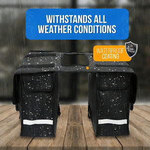 Sacoche de vélo double en bâche imperméable 40L, pliable, base rigide, réfléchissante pour vélo électrique - Product Image 4