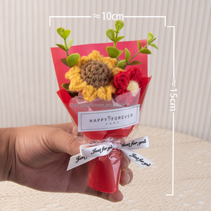 Flores de Planta de Ganchillo Hechas a Mano, Decoración del Hogar, Hilo, Flor Artificial para Decoración de Bodas, Ramo de Girasoles de Ganchillo, <span class=keywords><strong>Y3</strong></span> - Product Image 2