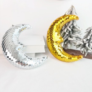 Nuevo diseño Festival regalo fiesta decoraciones accesorios vidrio reflectante al por mayor adornos bolas de Navidad Disco <span class=keywords><strong>Luna</strong></span> - Product Image 6