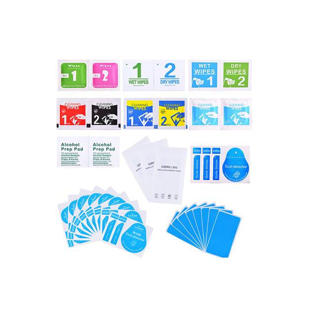 1+2 Dry and Wet Wipe for Screen Cleaning Kits for Electronic Product Display Dusting Stickers Assistive Toolkit