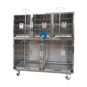 EUR PET Bon prix Cages vétérinaires en acier inoxydable Equipement vétérinaire 5 portes Cages en acier inoxydable pour grands chiens