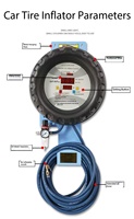 Tire Inflator with LED Display Tire Pressure Monitor & Emergency Light Metal Construction 220V 50/60Hz 1 Year Warranty Model Q3